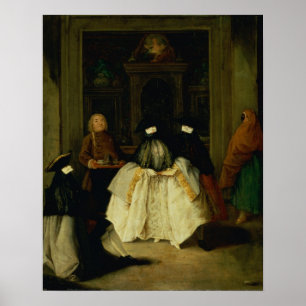 Masked Figures in a Venetian Coffee House Poster