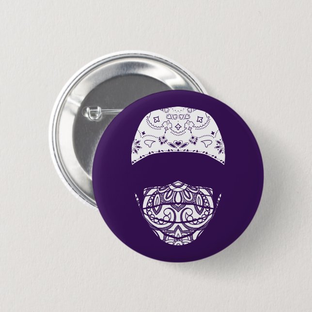 masked in paisley button (Front & Back)