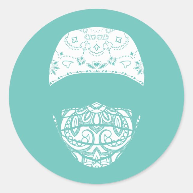 masked in paisley classic round sticker (Front)