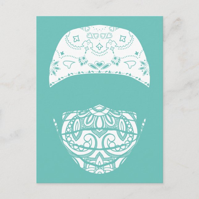 masked in paisley postcard (Front)