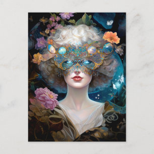Masked Lady Fantasy Art Postcard