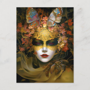 Masked Lady Fantasy Art Postcard