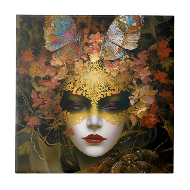 Masked Lady Fantasy Art Tile (Front)