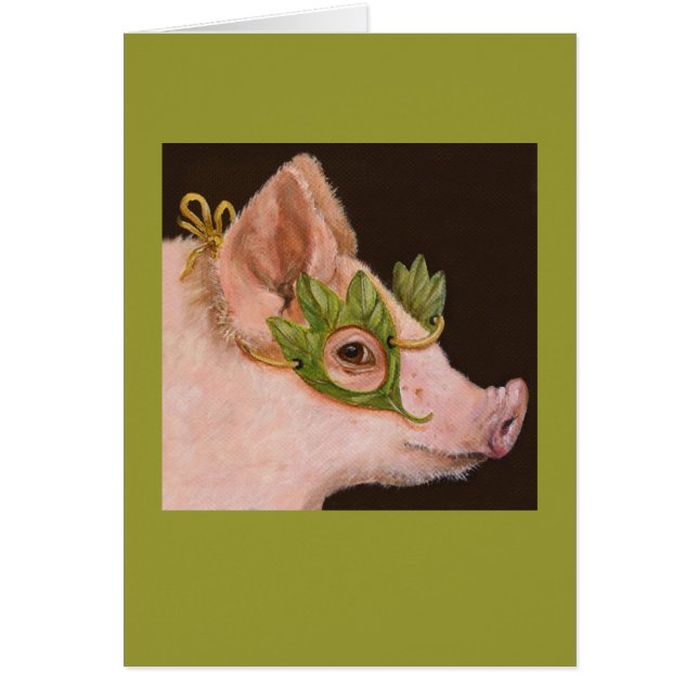 Masked piggy card (Front)