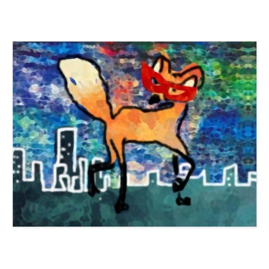 Masked Red Fox Postcard