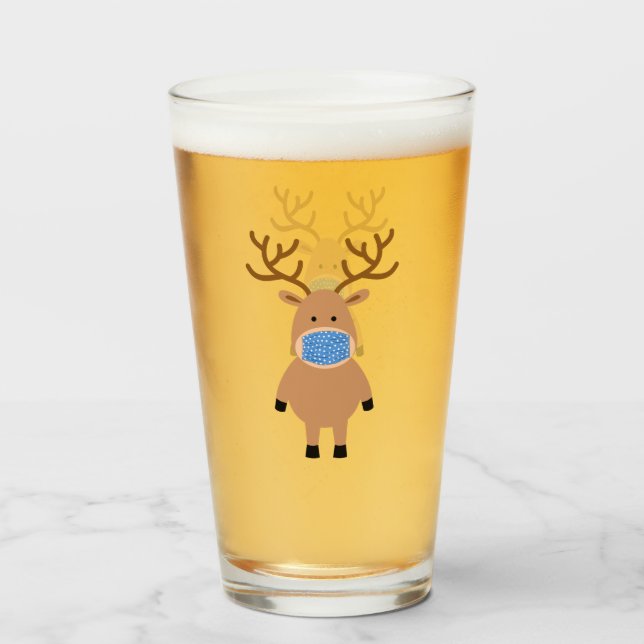 Masked Reindeer Glass (Front Filled)