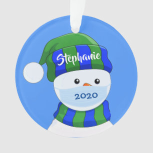 Masked Snowman Acrylic Ornament