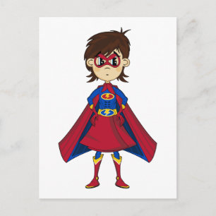 Masked Superhero Girl Postcard