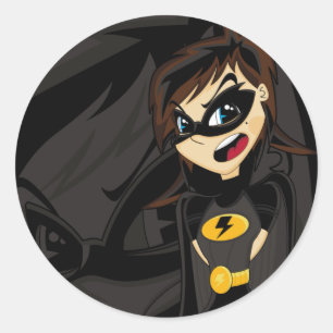Masked Superhero Girl Sticker