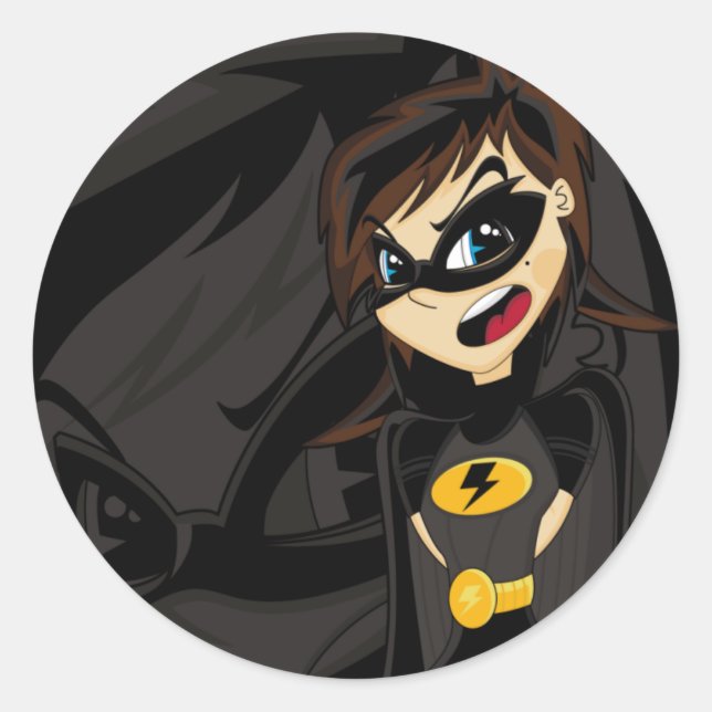 Masked Superhero Girl Sticker (Front)