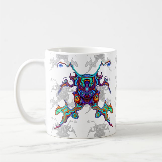 Masked warrior crab alien insectoid v2 coffee mug (Left)