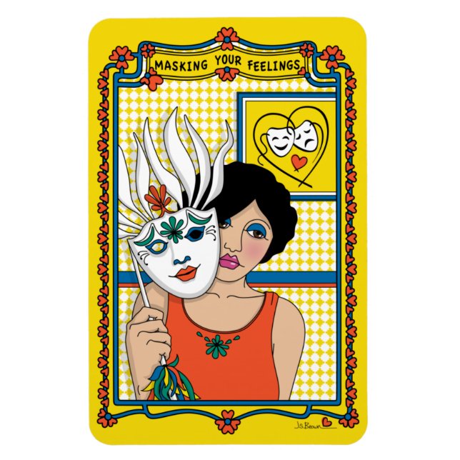 Masking Your Feelings_B_4x6 Refrigerator Magnet (Vertical)