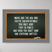 Masks are the new bra joke blackboard