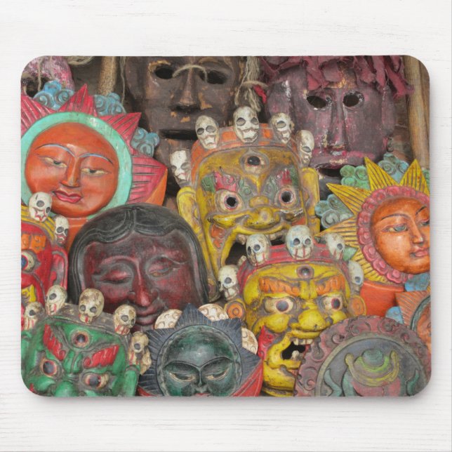 Masks at Boudhanath Mouse Mat (Front)