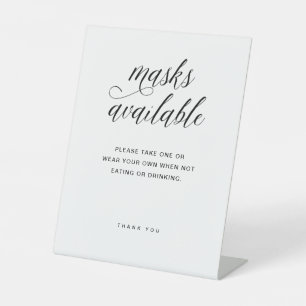 Masks Available   Elegant Typography Wedding Pedestal Sign