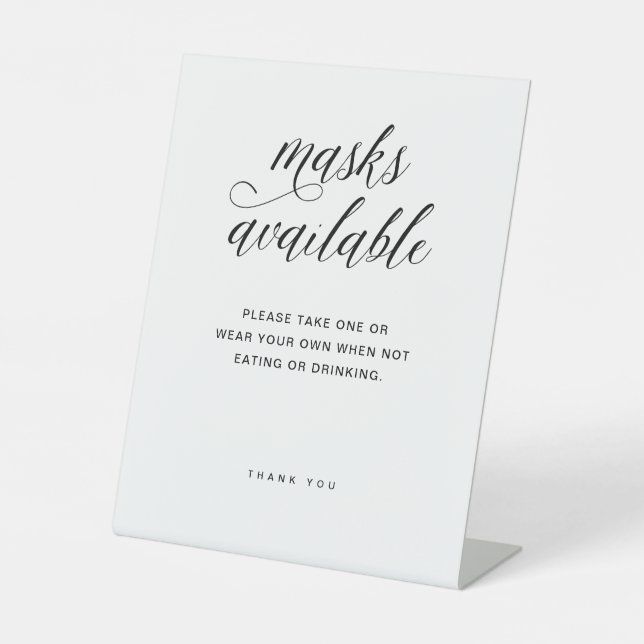 Masks Available | Elegant Typography Wedding Pedestal Sign (Front)