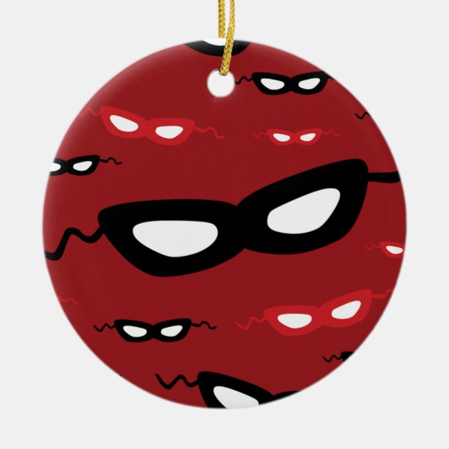 Masks Ceramic Tree Decoration (Front)