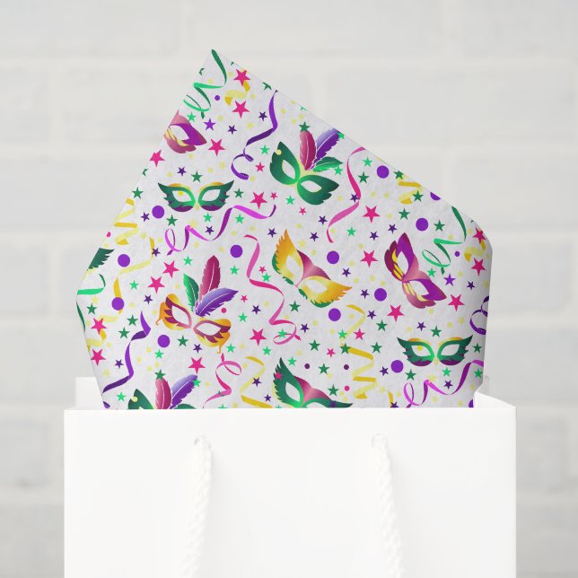 Masks Decoupage Tissue Paper, Masquerade Paper (Gift Bag)