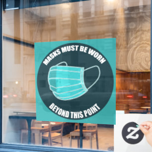 Masks Must Be Worn Window Cling