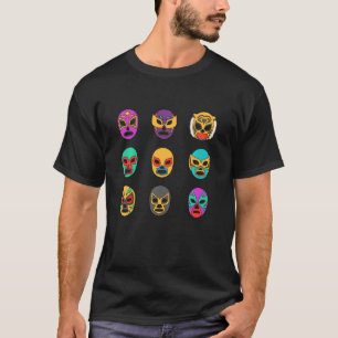 Masks Of Legends  Retro Lucha Libre T-Shirt