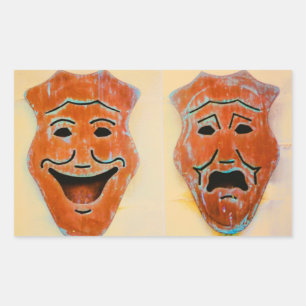 Masks of the Theatre Rectangular Sticker