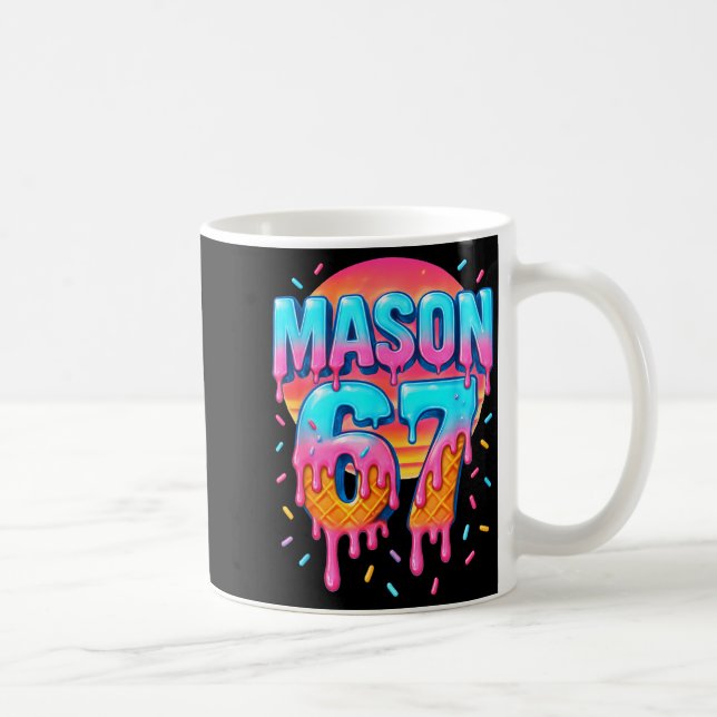 Mason 67 Costume Ice Cream Baseball Drip 6 7 Meme  Coffee Mug (Right)