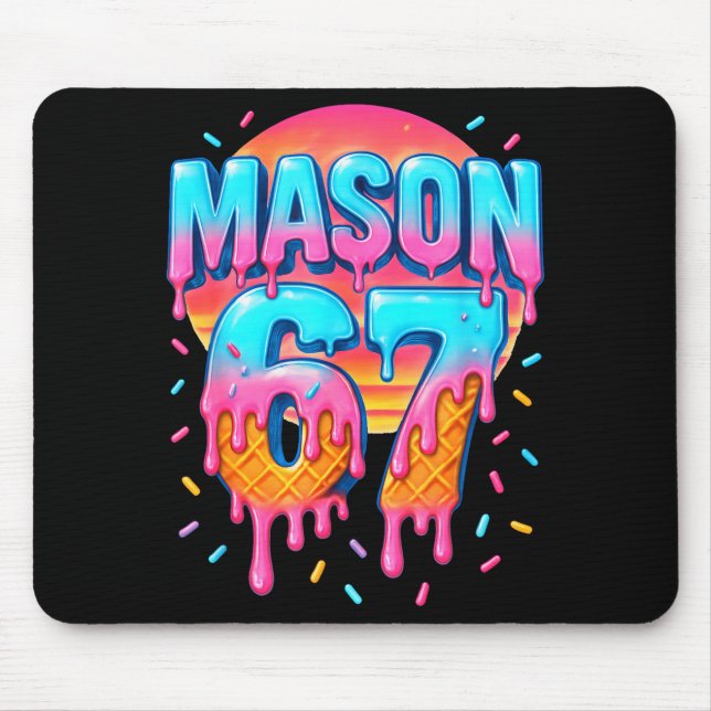 Mason 67 Costume Ice Cream Baseball Drip 6 7 Meme  Mouse Mat (Front)