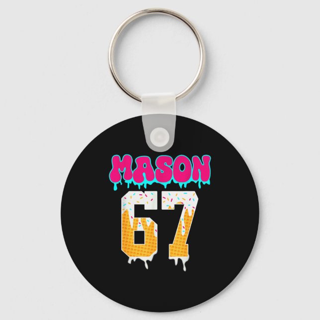 Mason 67 Funny Ice Cream Drip Baseball Ice Cream D Key Ring (Front)