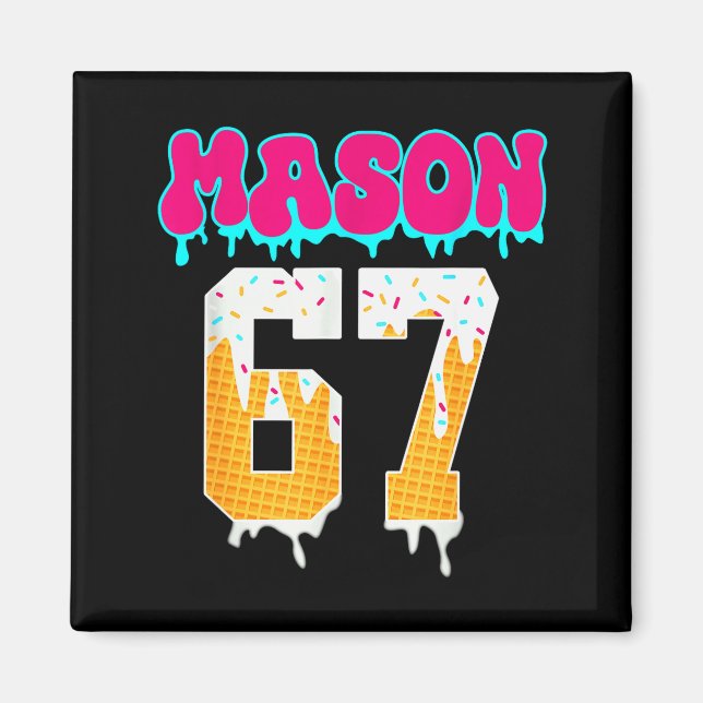 Mason 67 Funny Ice Cream Drip Baseball Ice Cream D Magnet (Front)