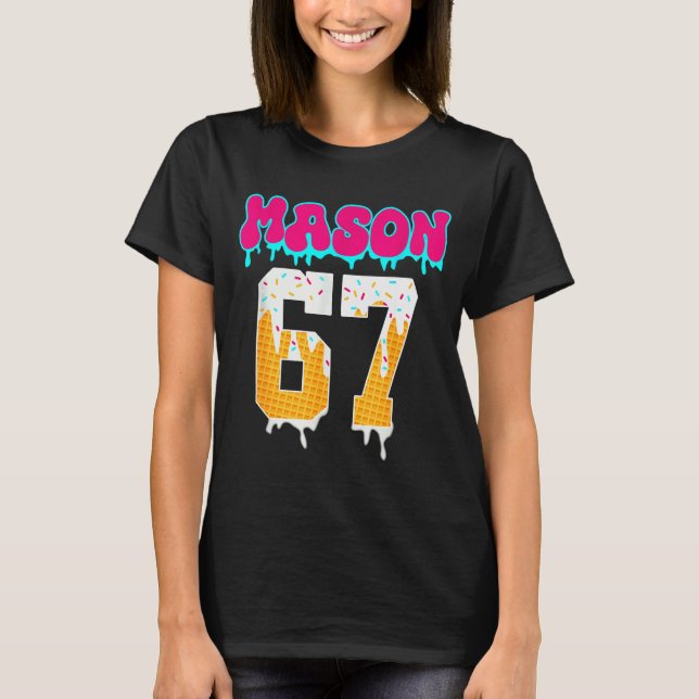 Mason 67 Funny Ice Cream Drip Baseball Ice Cream D T-Shirt (Front)