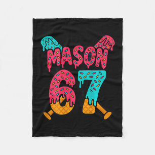 Mason 67 Funny Ice Cream Drip Sell Meme Design 1 Fleece Blanket
