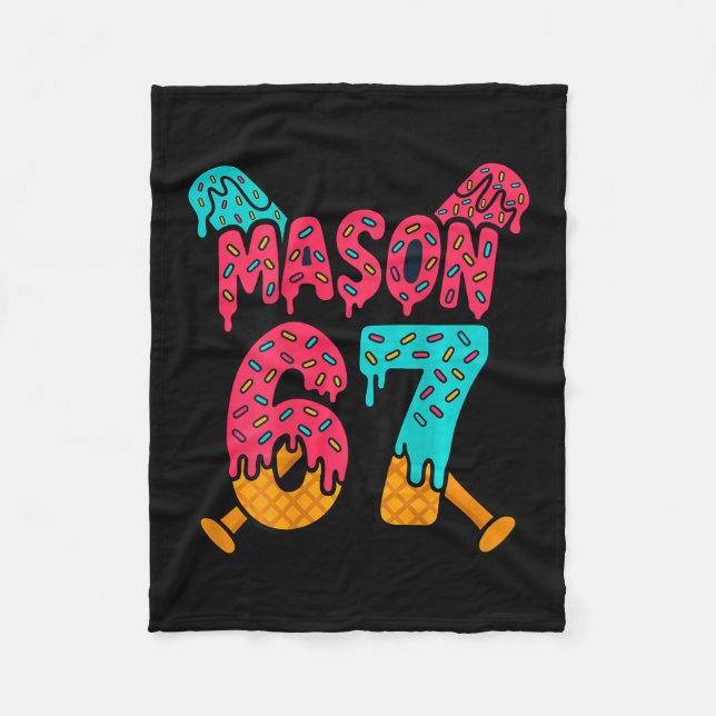 Mason 67 Funny Ice Cream Drip Sell Meme Design 1  Fleece Blanket (Front)