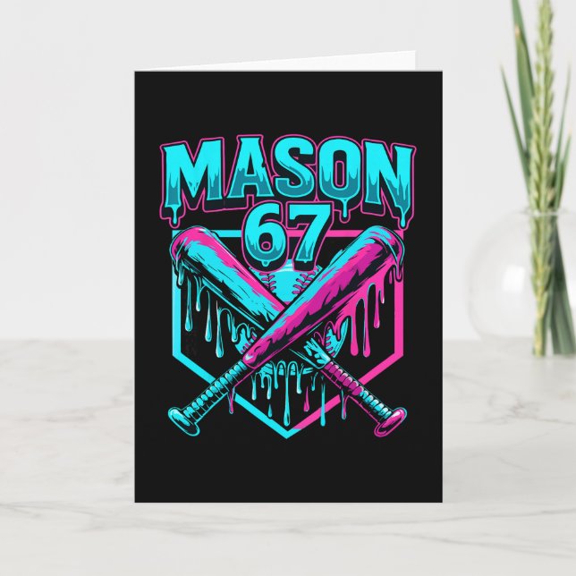 Mason 67 Funny Ice Cream Drip Sell Meme Graphics  Card (Front)