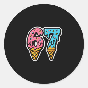 Mason 67 Ice Cream Cute Meme Six Seven Classic Round Sticker