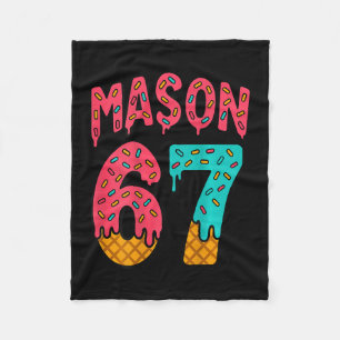 Mason 67 Ice Cream Cute Meme Six Seven (on Ck) Fleece Blanket