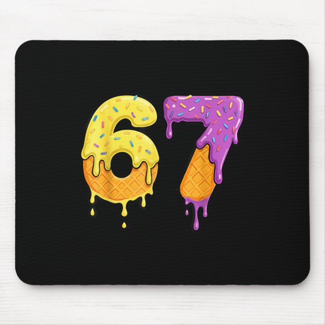 Mason 67 Ice Cream Drip Meme Six Seven Funny  Mouse Mat (Front)
