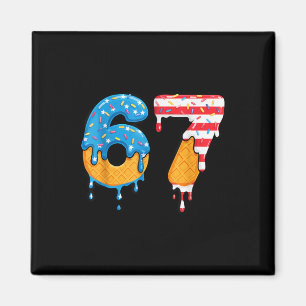 Mason 67 Ice Cream Drip Meme Six Seven Usa Flag Fu Magnet