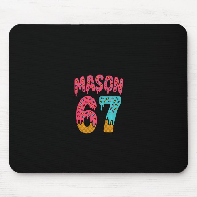 Mason 67 Ice Cream Meme Funny Six Seven (on Ck) Pu Mouse Mat (Front)