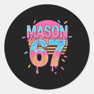 Mason 67 Meme Ice Cream Bysebyll Drip Classic Round Sticker