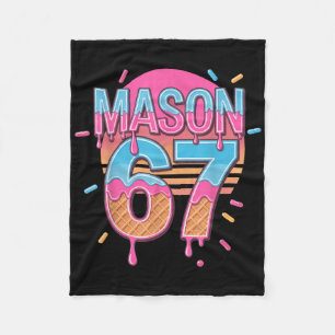 Mason 67 Meme Ice Cream Bysebyll Drip Fleece Blanket