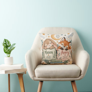 Mason Avery Bunny Fox Siblings Pillow