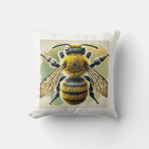 Mason bee Megachile 130924IREF225 - Watercolor Cushion