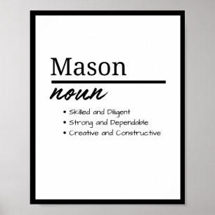 Mason, Boy Personalised Name Definition  Poster
