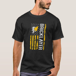 Mason Bricklayer Flag Masonry Bricklaying Construc T-Shirt