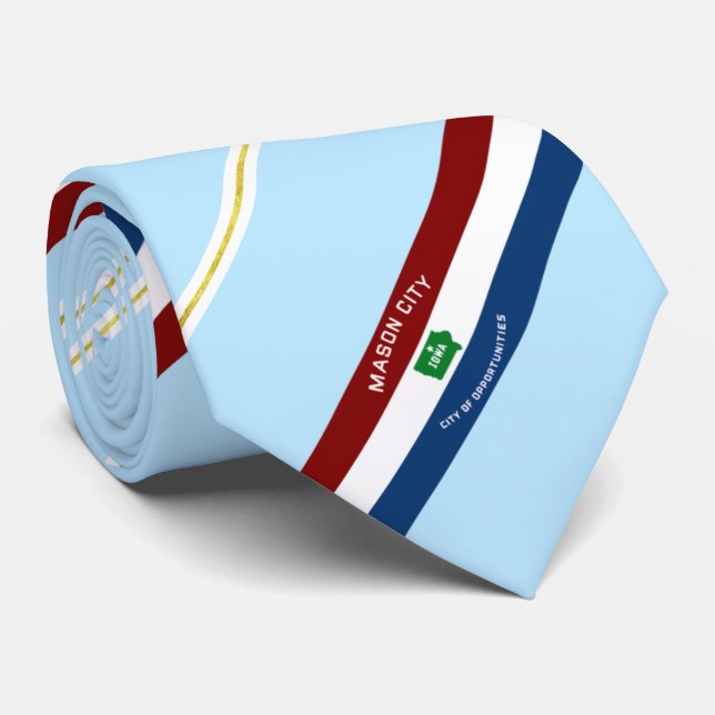 Mason City (Iowa) city flag Neck Tie (Rolled)