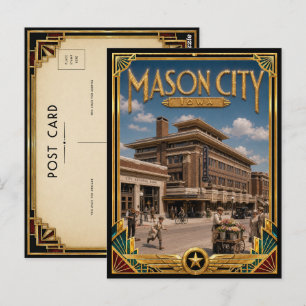 Mason City Iowa Vintage Art Deco Golden Age Postcard