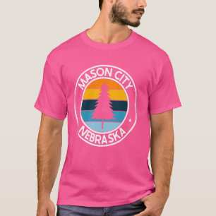 Mason City Nebraska NE USA City Pride Retro Sunset T-Shirt