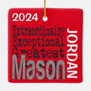 Mason Extraordinaire CUSTOM Ceramic Ornament