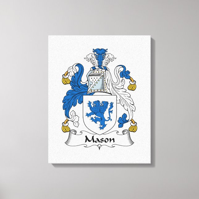 Mason Family Crest Canvas Print (Front)