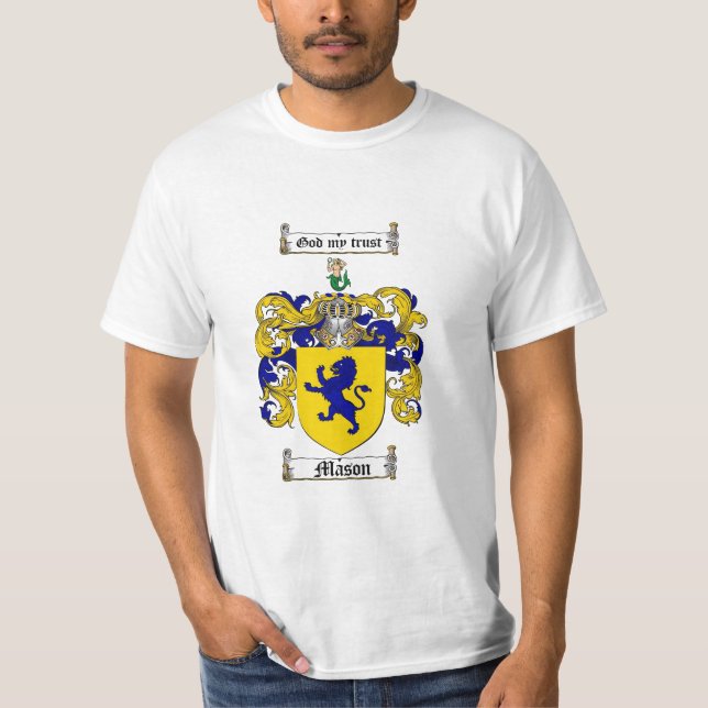 Mason Family Crest - Mason Coat of Arms T-Shirt (Front)